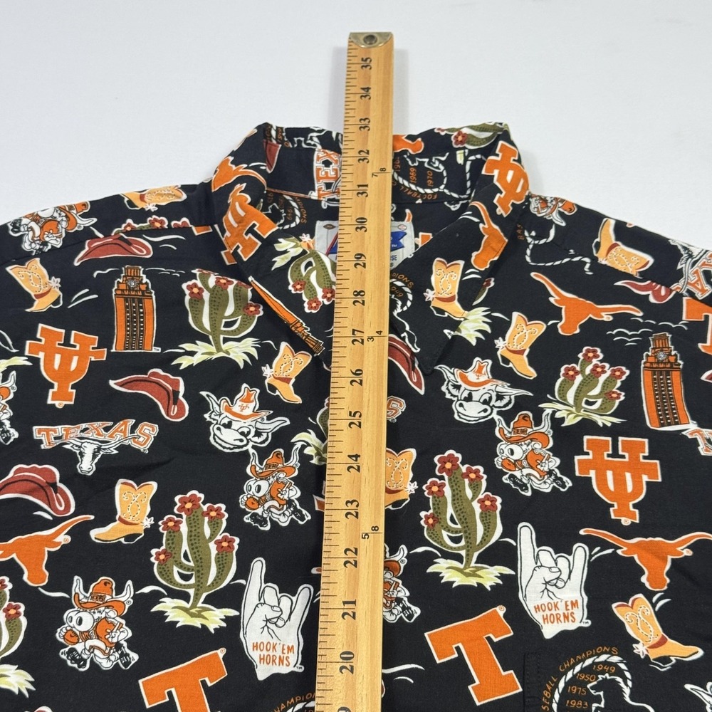 Reyn Spooner Texas‎ Longhorns Shirt Mens 2XL Black NCAA Baseball Rayon Aloha - Picture 6 of 10